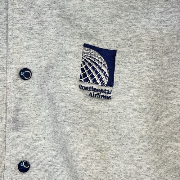 Continental Airlines Logo Lined Baseball Style Jacket Adult XL Gray Blue - Picture 2 of 9